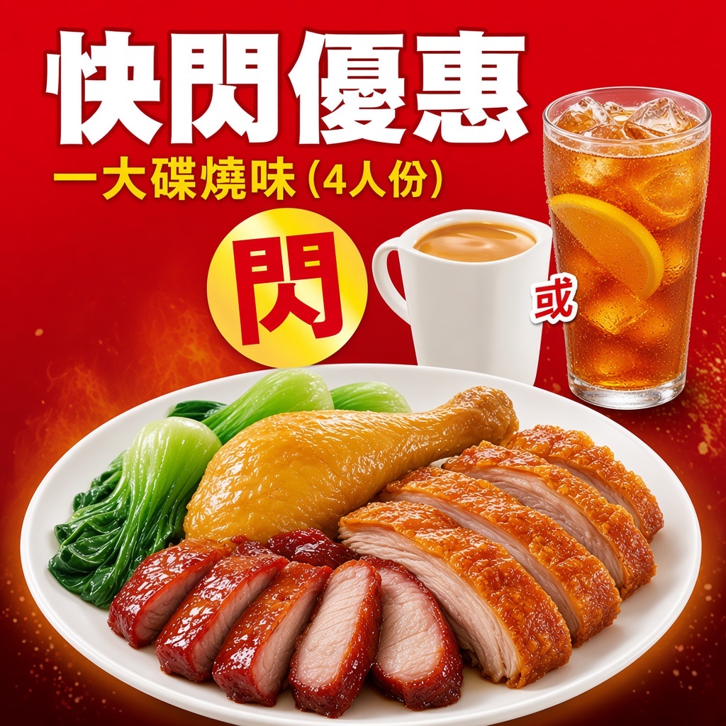 快閃優惠:一大碟燒味(4人份)